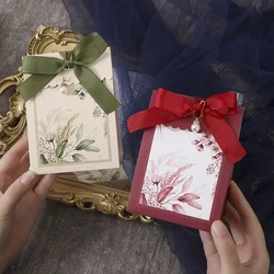 Creative Candy Box Wedding Favor Gifts Packaging Ribbon Pearl Chocolate Cookie Boxes Baby Shower Festive Birthday Party Supplies