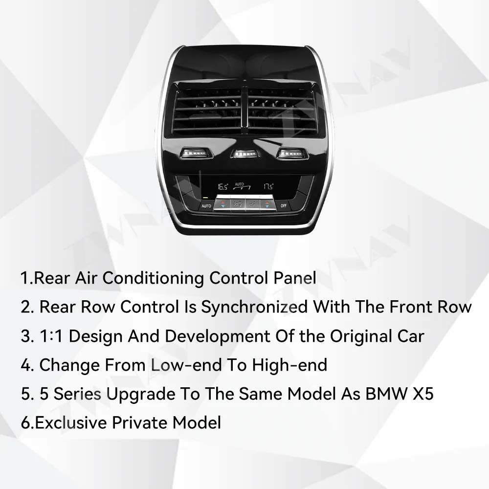 Para BMW 5 Series 2018-2024 modelos actualización X5 LCD trasero AC sistema de Control de aire acondicionado pantalla táctil