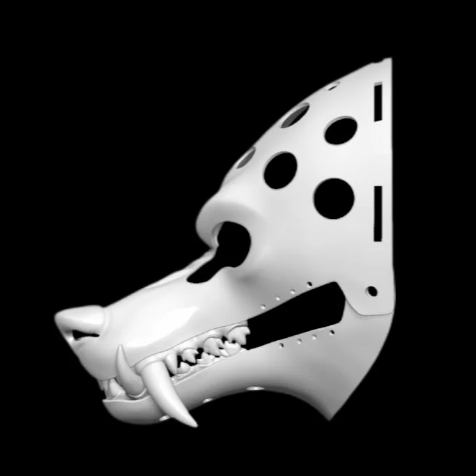 Fursuit American Style Movable Jaw Head Base Realistic Wolf Exposed Teeth Beast Skull Furry Head DIY Cosplay Anime Accessorie