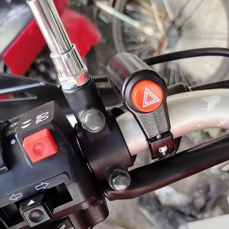 زر مفتاح ضوء خطر الدراجة النارية: فلاش مزدوج لمصباح الطوارئ إشارة المتعري