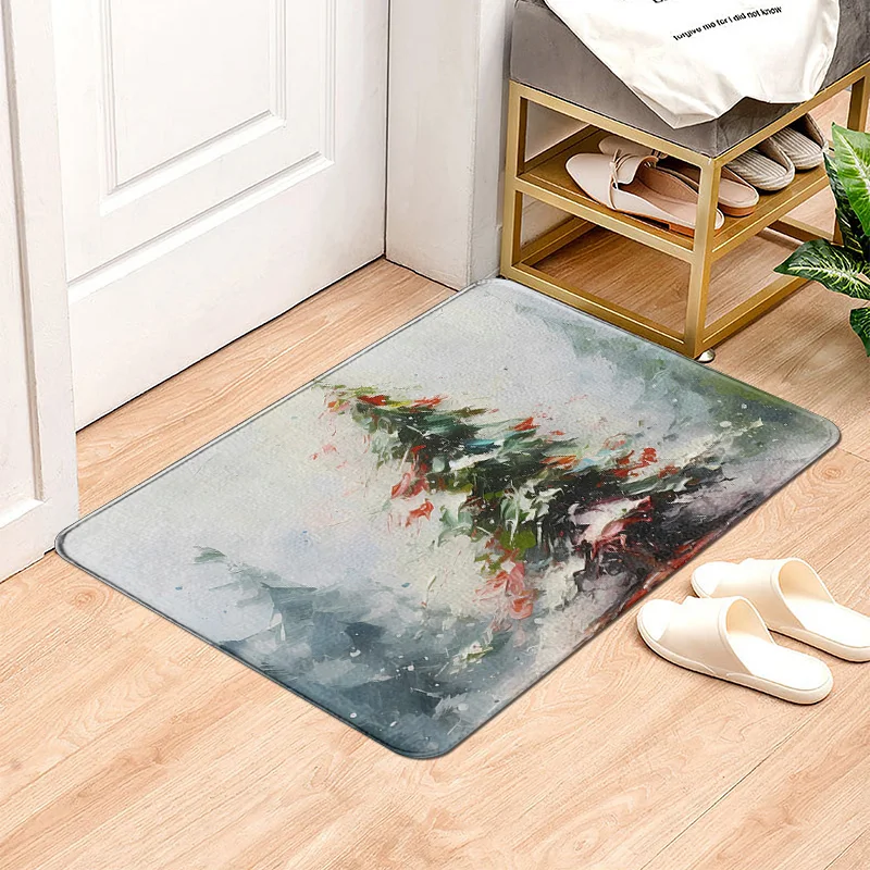 House entrance carpet Home door mat Living Room Bath Foot bathroom non-slip water absorption rugs bath Merry Christmas winter