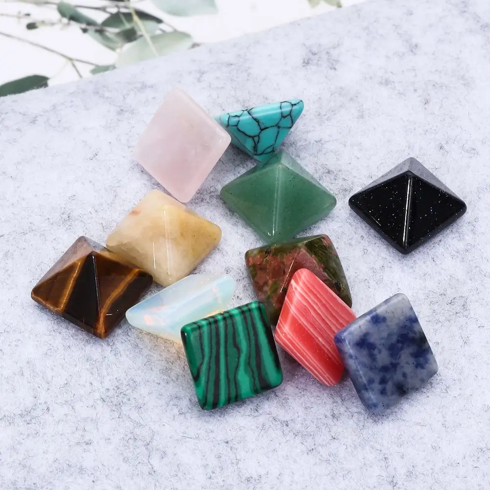 Pyramid Gemstone Natural Stone Crystal Quartz Healing Crystal Chakra Point Home Office Decor Crafts Polished Healing Stone Gift