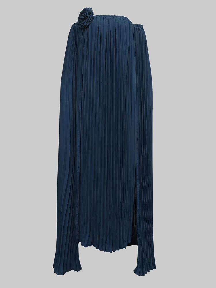 Beautyblue vestidos de noite femininos elegantes maxi vestidos soltos gaze plissada cor sólida em camadas fora do ombro novo robe feminino