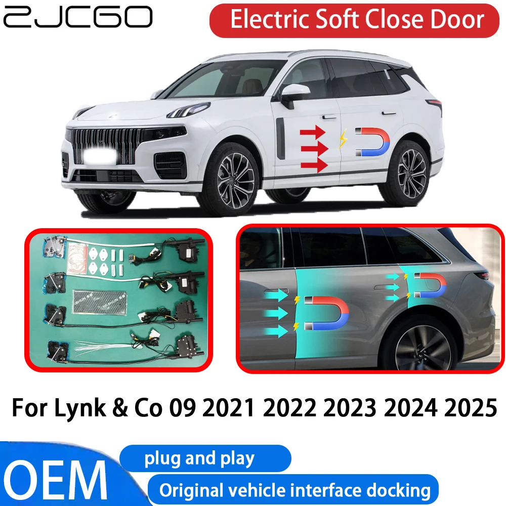

ZJCGO for Lynk & Co 09 2021~2025 Car Automatic Electric Soft Close Door Closer System OEM Plug and Play Comfort Closing