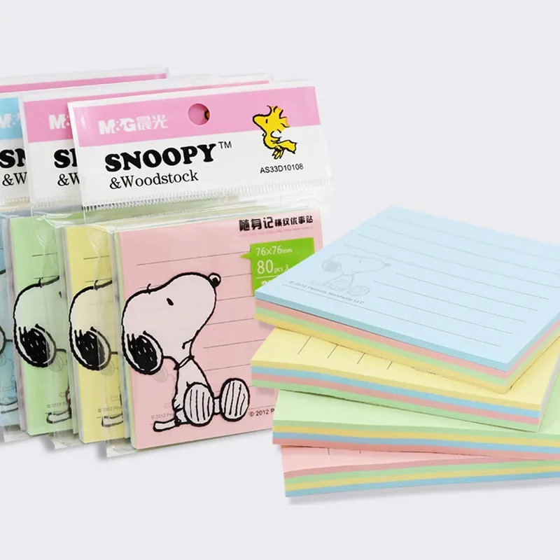 Imagem -06 - Kawaii Snoopy Memo Pad Sticky Note Bonito n Times Etiqueta de Papelaria Notepad Post Escritório Material Escolar Pcs por Lote