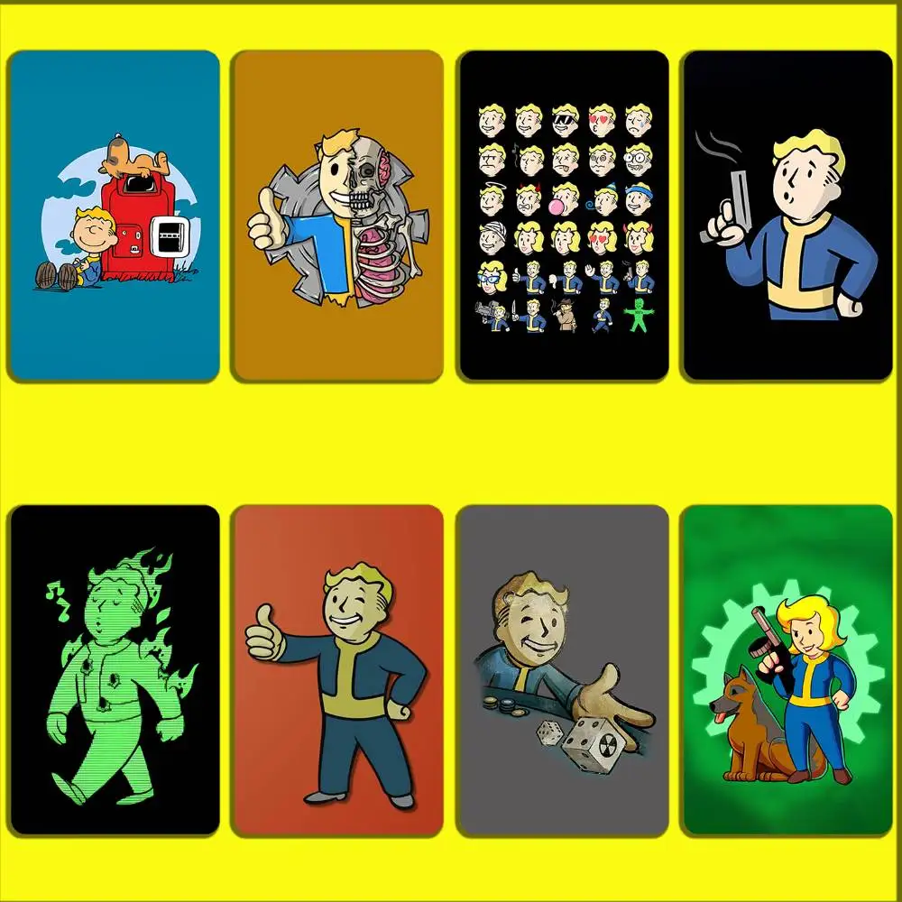 

Vault Boy F-Fallout S-Shelter Dog Card Stickers For Debit Bank Credit Cards Metro Bus Pass Sticker Decoration Cover Skin