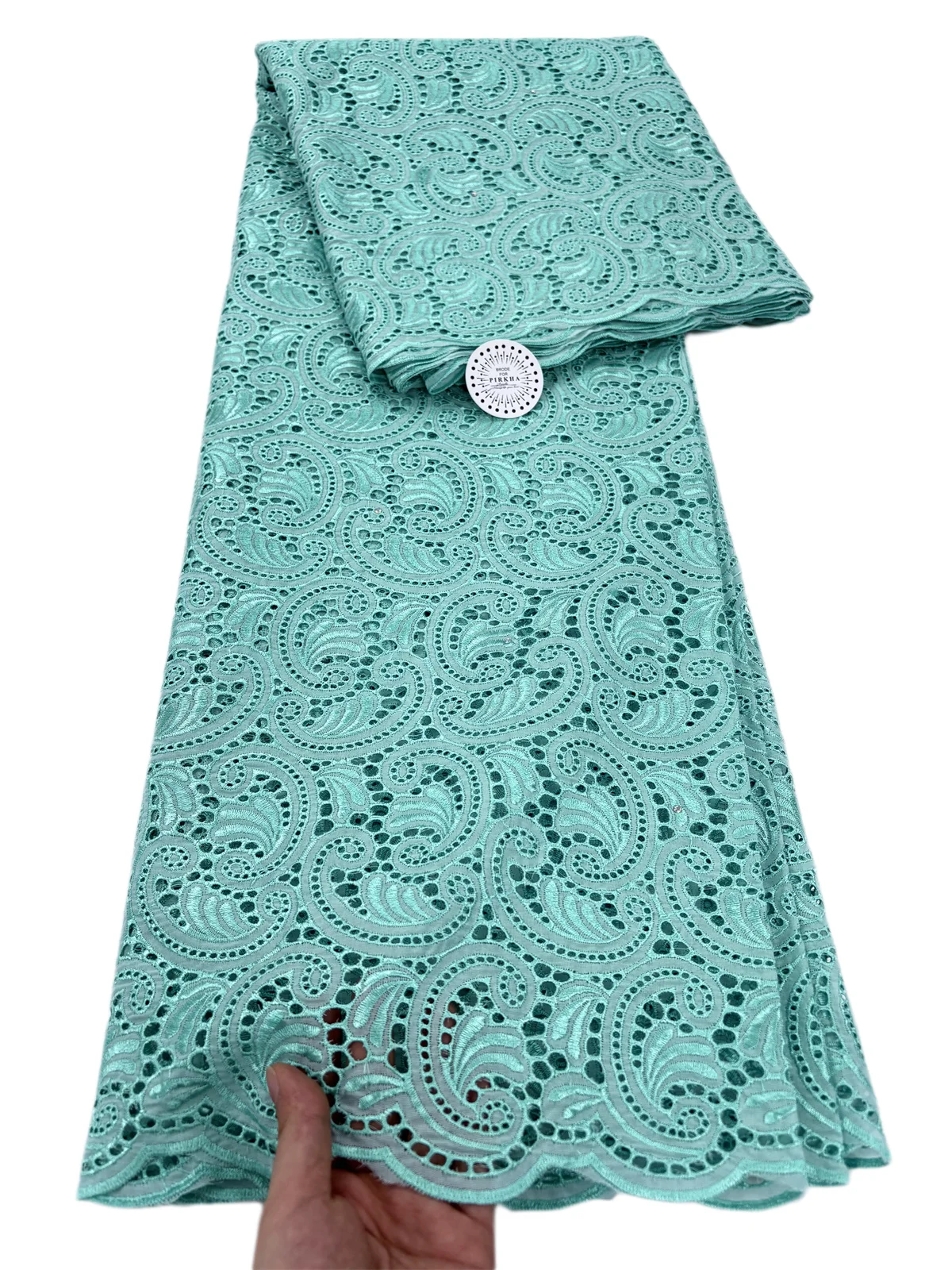 

Pure Color African Swiss 100% Cotton Voile Lace High Quality 5Yards Embroidery Nigeria Dry Voile Lace Fabrics For Women Wedding