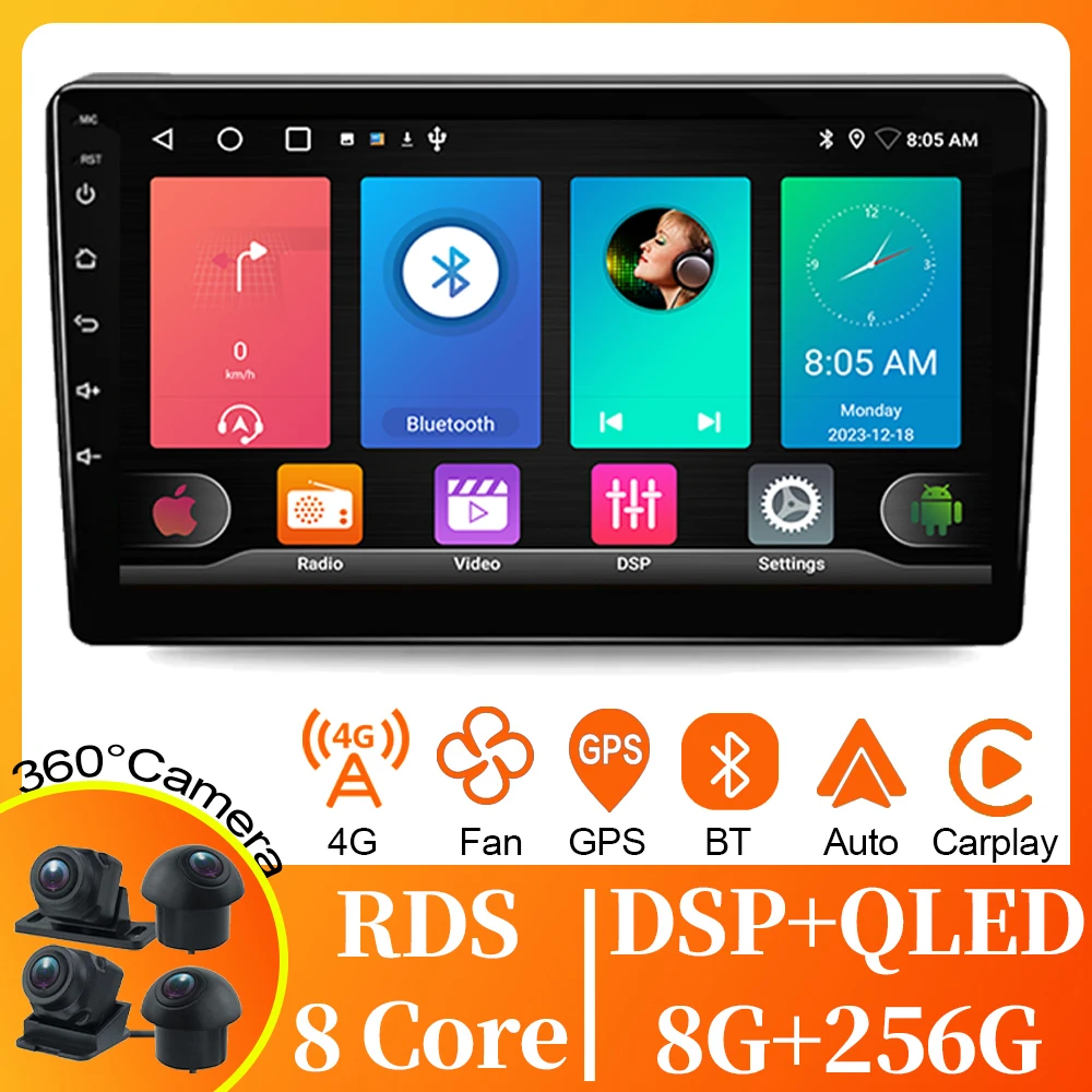 

BT For Ford Kuga 2004 - 2005 Car Radio Android Auto Haed Unit Multimedia Video Player Stereo GPS Navigation 5G WIFI No DVD 2din