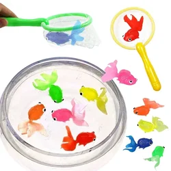 Juego de juguetes de simulación de peces dorados de goma para niños, juguetes de juegos de agua para bebés, regalos de ducha de baño para niños pequeños, 6 piezas por juego