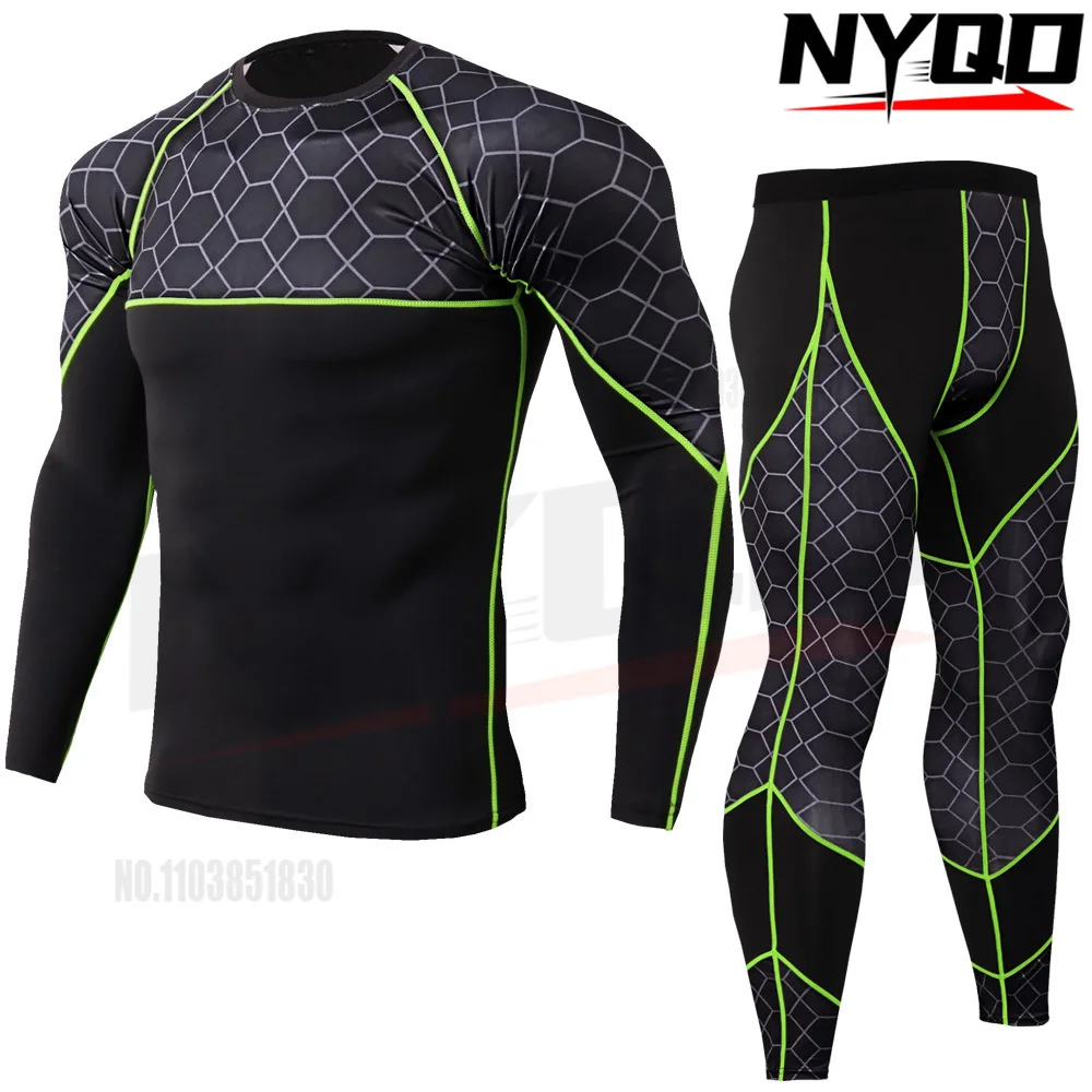 Motorcycle Men's Underwears sets Sport Breathable Quick drying Base Layers Tight Long Tops & Pants Sportswear Underwear Leggings