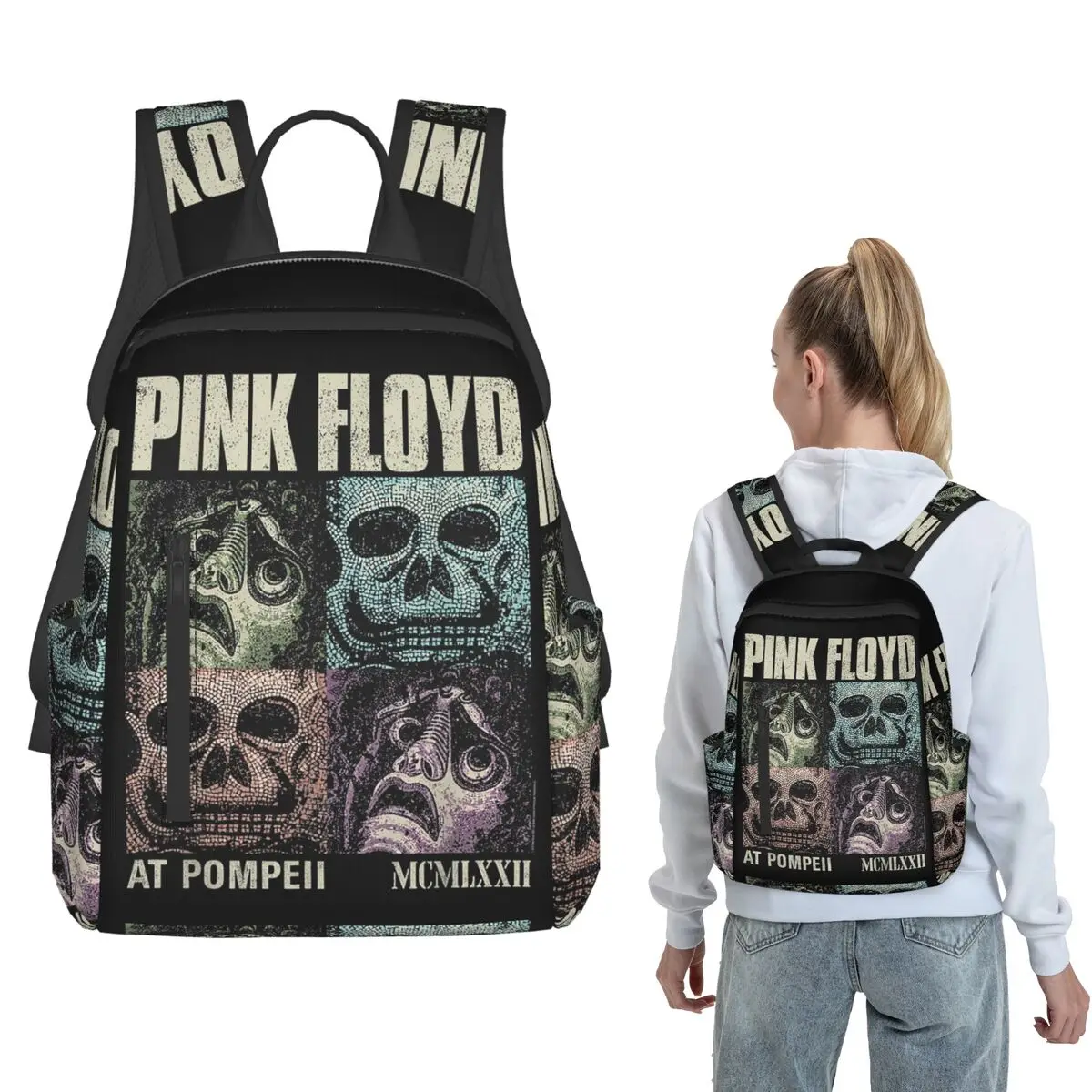 Pink Floyd Live At Pompeii Memento Mori Backpack Large Capacity Boys Girls BookBag School Bag Shoulder Bags for Men Women