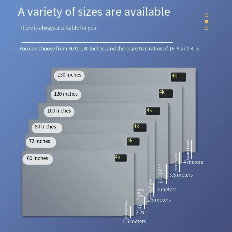 Rideau de projection directe portable, écran de projection pliable simple, grille dans le salon pendant la journée