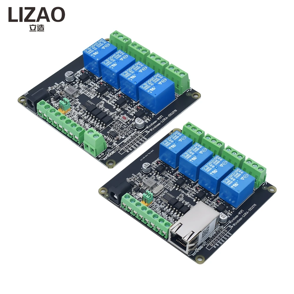 LIZAO Modbus TCP RTU Ethernet Module 4DI 4DO Relay Output RJ45 Digital Switch Input Module for PLC