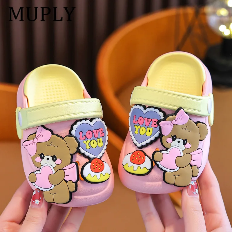 

Summer New Children's Shoes Cold Slippers Indoor Non -slip and Soft Bottom Comfort Cute Baby Hole Shoes Boys Girls Home Slippers