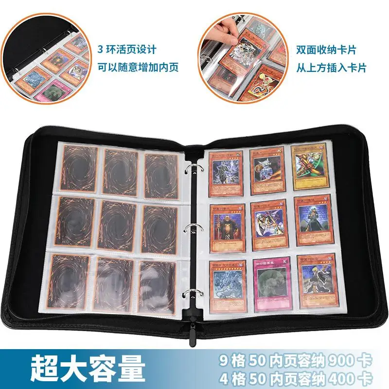 Hot 400pcs/900pcs Card Album Book Anime Yu Gi Oh Collection Card Zipper Game Cards Binder Holder Kids Toys Gifts
