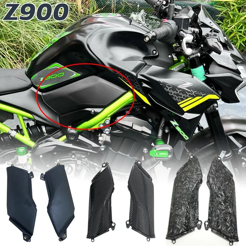 For Kawasaki Z900 Side Panel Frame Fuel Tank Cover Cowl Fairing Plate Z 900 2017-2021 2022 2023 2024 Knee Pad Insulation Carbon