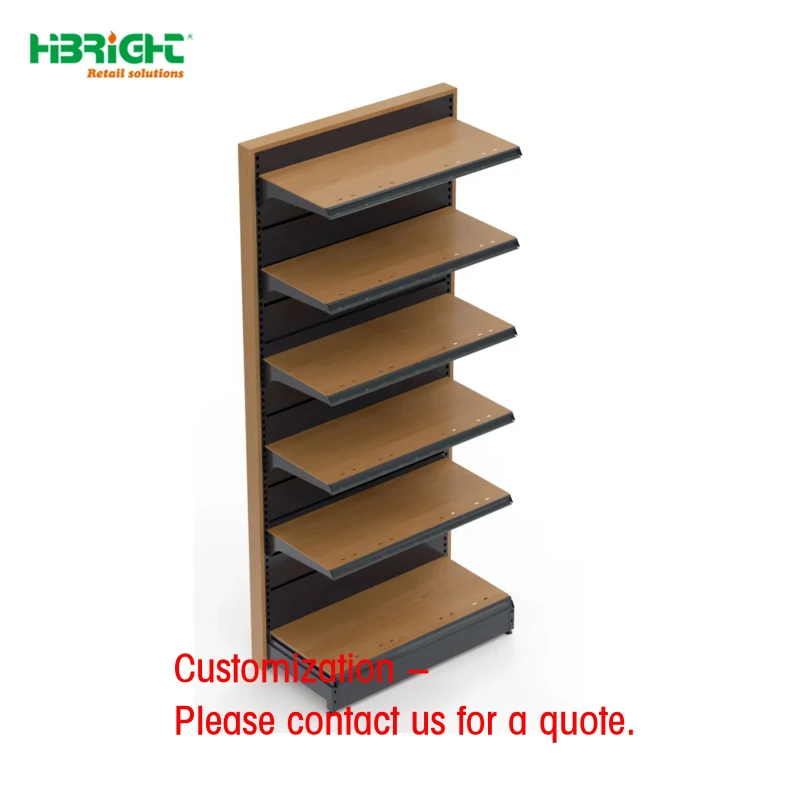 custom.Highbright Heavy Duty Metal Supermarket Rack Shelving Single-Sided Slatwall Series Efficient Storage