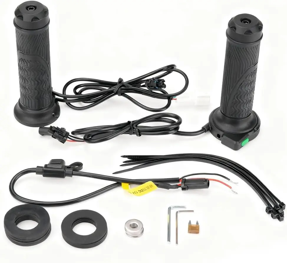 Motorcycle Heated Grips 45W High Power Handlebar Heater Kit, Universal Fit for 22mm Handlebars, Adjustable Length 115–130mm