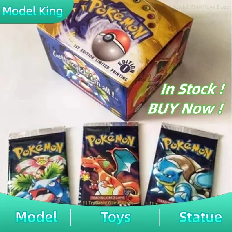 En Stock, réplica de lámina, 33 paquetes, 1a edición, juego de Base clásico, tarjetas proxy, juegos PKM, juego de mesa, juego completo de colección de tarjetas, juguete para regalo