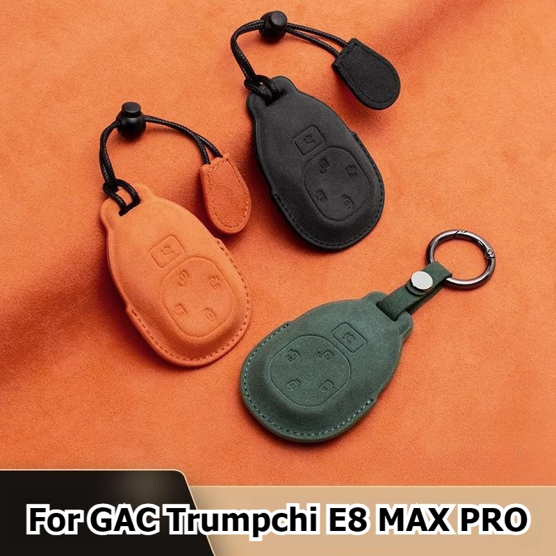 

Car Key Cover Case for GAC Trumpchi E8 New Energy MAX PRO Suede Key Fob Cover with Keychain Interior Decor Shell Accessories