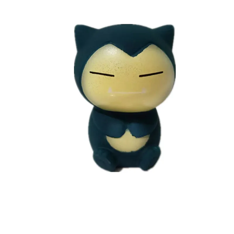 6pcs Pokemon Model Doll Toy Anime Pikachu Bulbasaur Charmander Squirrel Eevee Snorlax Cartoon Character Vocal Bathroom Toy