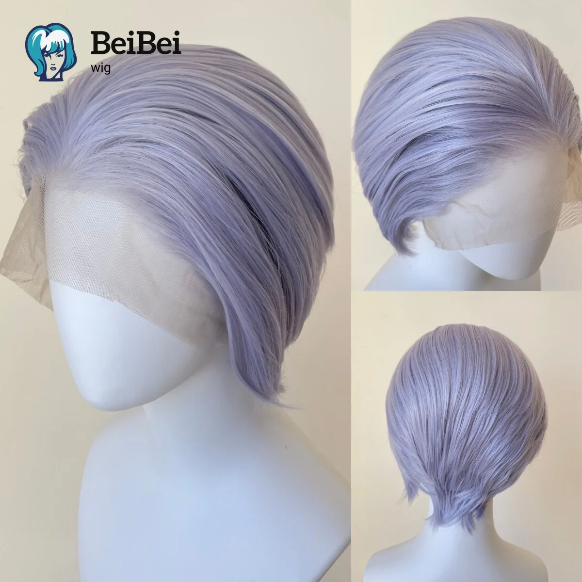 

13X4 Светло-фиолетовые парики для мужчин, плотность 150, синтетический парик спереди, естественный вид, термостойкие волокна, 8 дюймов, для косплея, вечеринки