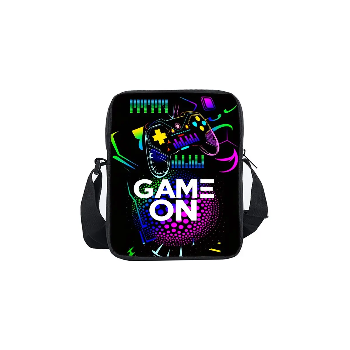 

Gamepad Cyberpunk Print Single Sided Messenger Bag for Boy/Girls Children Best Gifts 2D Flat Cartoon Casual Crossbody Bag