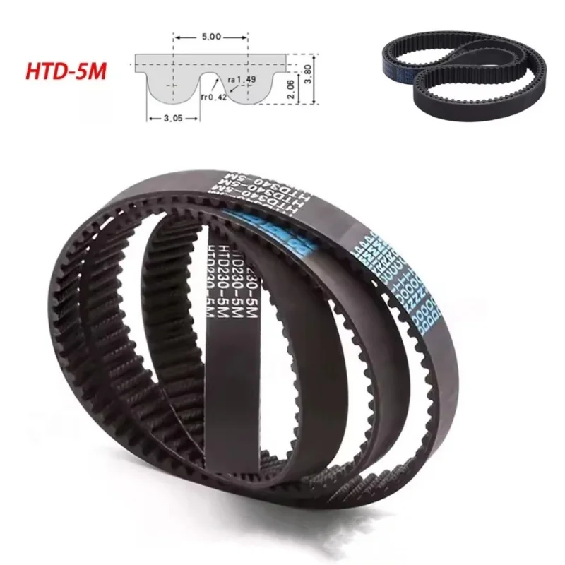HTD 5M Closed Loop Belts Width 10/15/20/25/30mm Perimeter 175 180 200 205 210 215 220 225 230 235~435mm Rubber Synchronous Belts