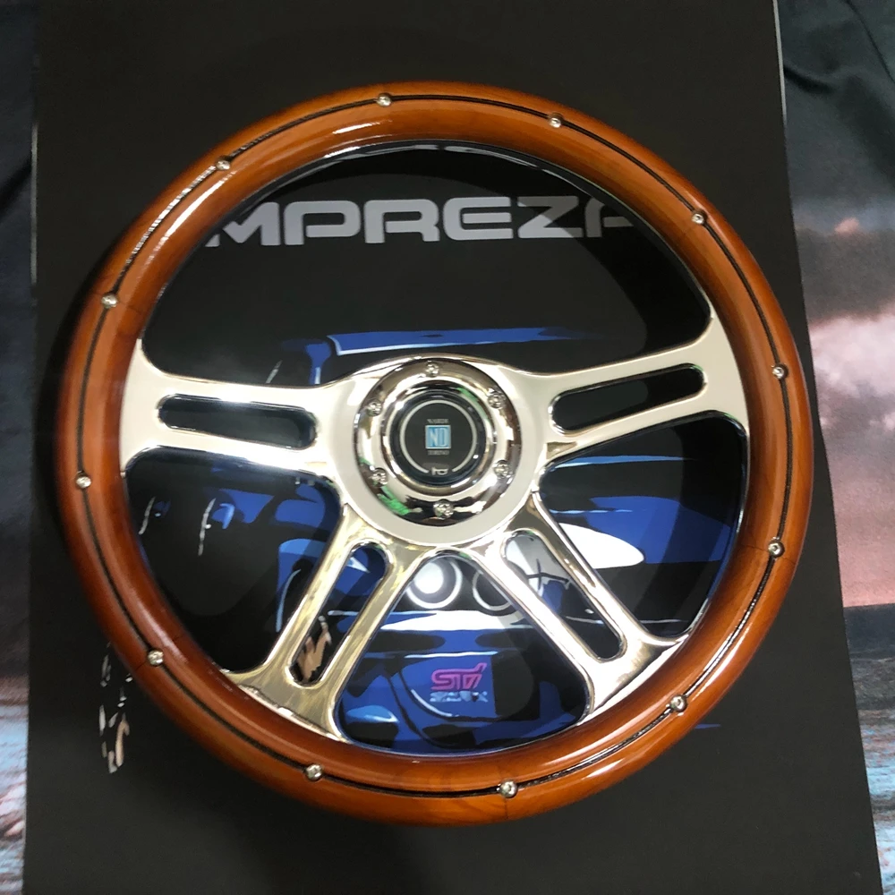 Classic 350MM Universal 4 Spokes Racing Nardi Wood Steering Wheel Car JDM ABS Wood Steering Wheel Volantes For VW HONDA TOYOTA