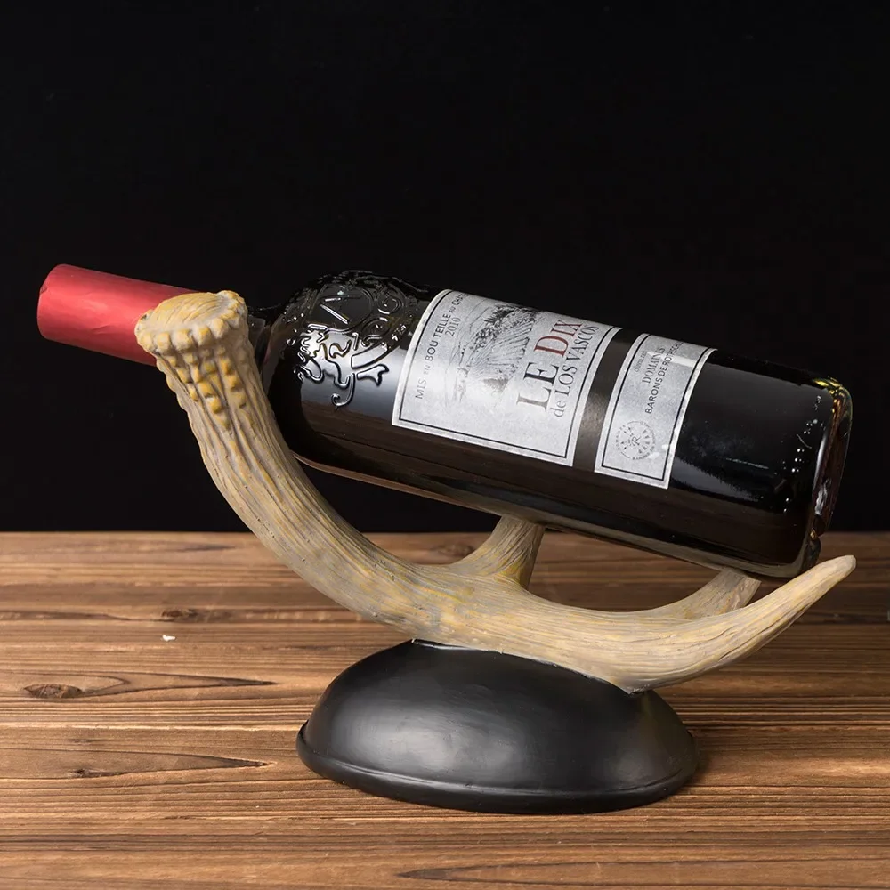 Vilead Resin Wine Rack Bottle Holder Deer Antler Decor Interior Bar Kitchen Shelf Home Decoration Accessories Tabletop Storage 5