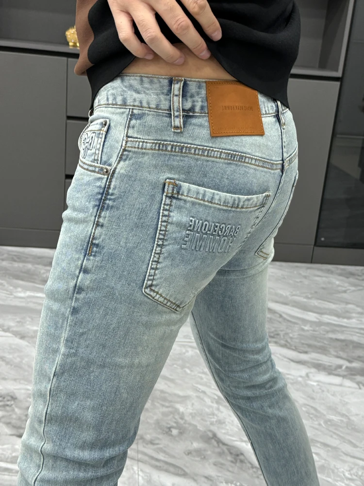 

Мужские зимние джинсы Waed: новые, винтажные, светлые, прямого кроя, зауженные, укороченные (до щиколотки), повседневные, с высокой талией, на молнии