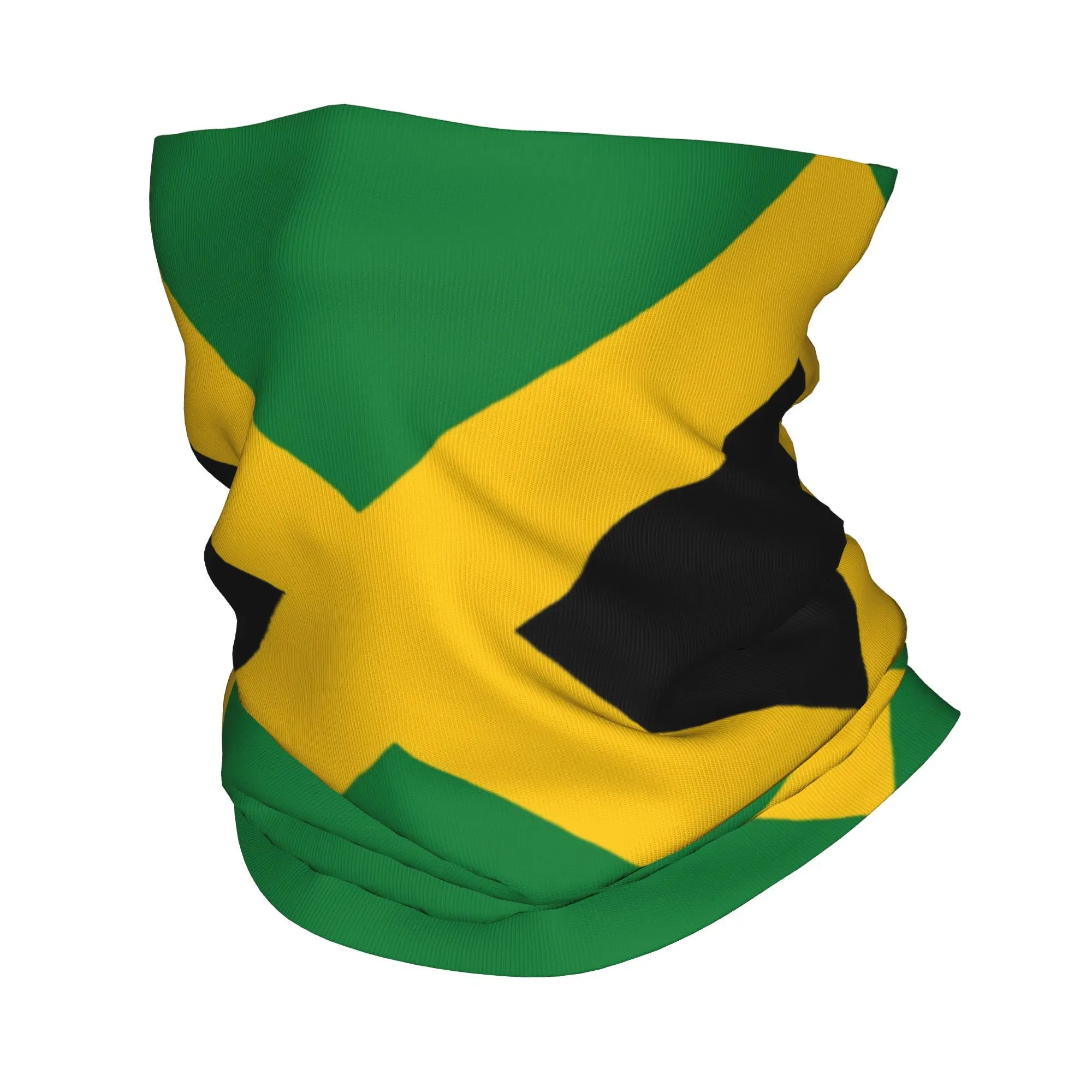Custom Jamaican Flag Winter Headband Neck Warmer Women Men Ski Cycling Tube Scarf Patriotism Face Bandana Gaiter