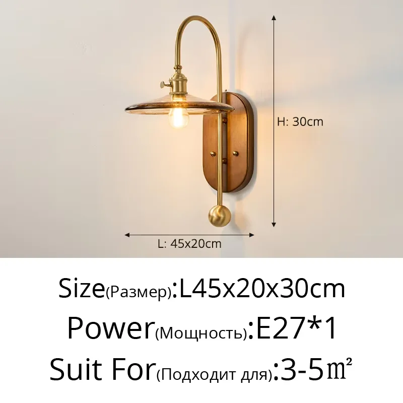 Lomin Retro Wandlamp Luxe vintage Glazen Wandlamp Woonkamer Achtergrond trap Hal Antieke Slaapkamer Nachtkastje blaker