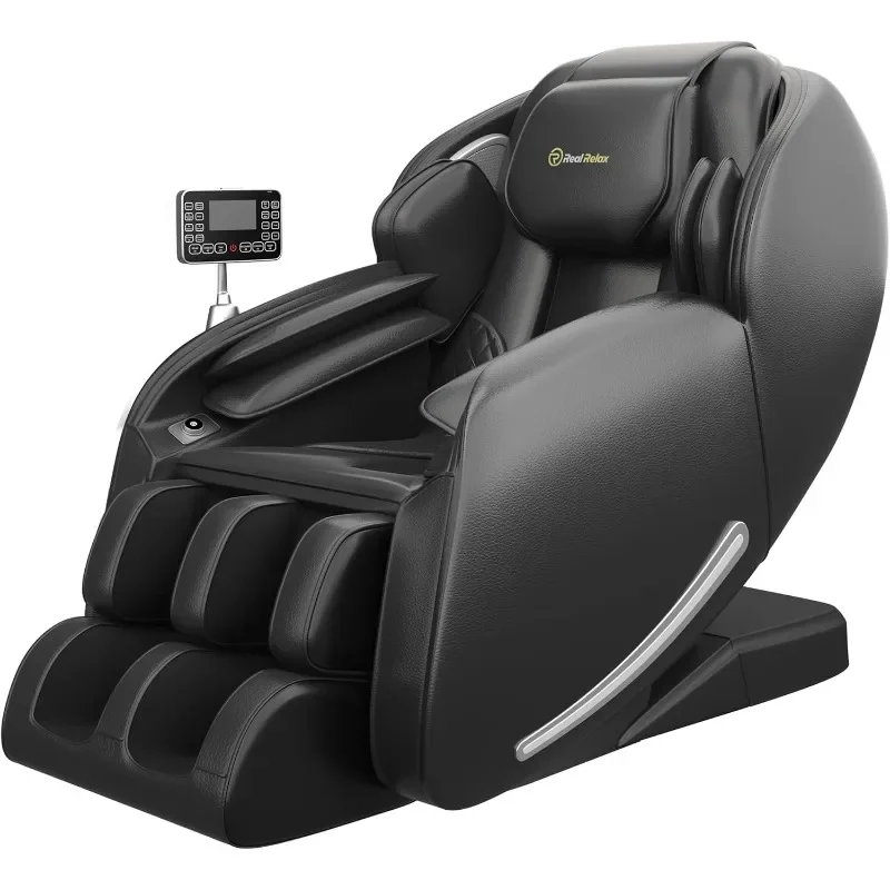 

Real Relax Massage Chair Full Body Zero Gravity SL-Track Shiatsu Massage Recliner Chair Heat Body Scan Bluetooth Foot Roller