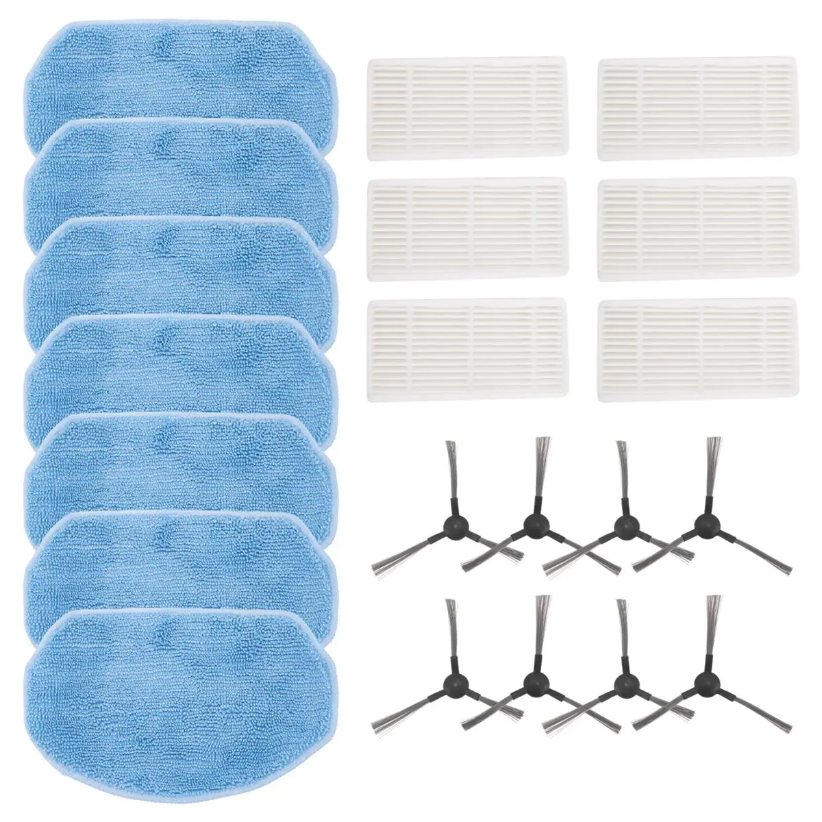 

Новый комплект аксессуаров L73A из 21 предмета для робота-пылесоса VCR04W: сменные боковые щетки, HEPA-фильтры, салфетки для влажной уборки