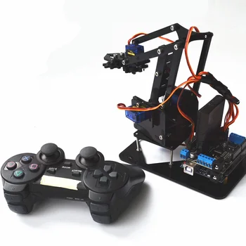 SG90 mgmgkök 4 DOF Robot Arm Kit Mechanical Arm Claw Kit PS2 or Knob Control Arduino Robot Arm Kit DIY Programming Robot