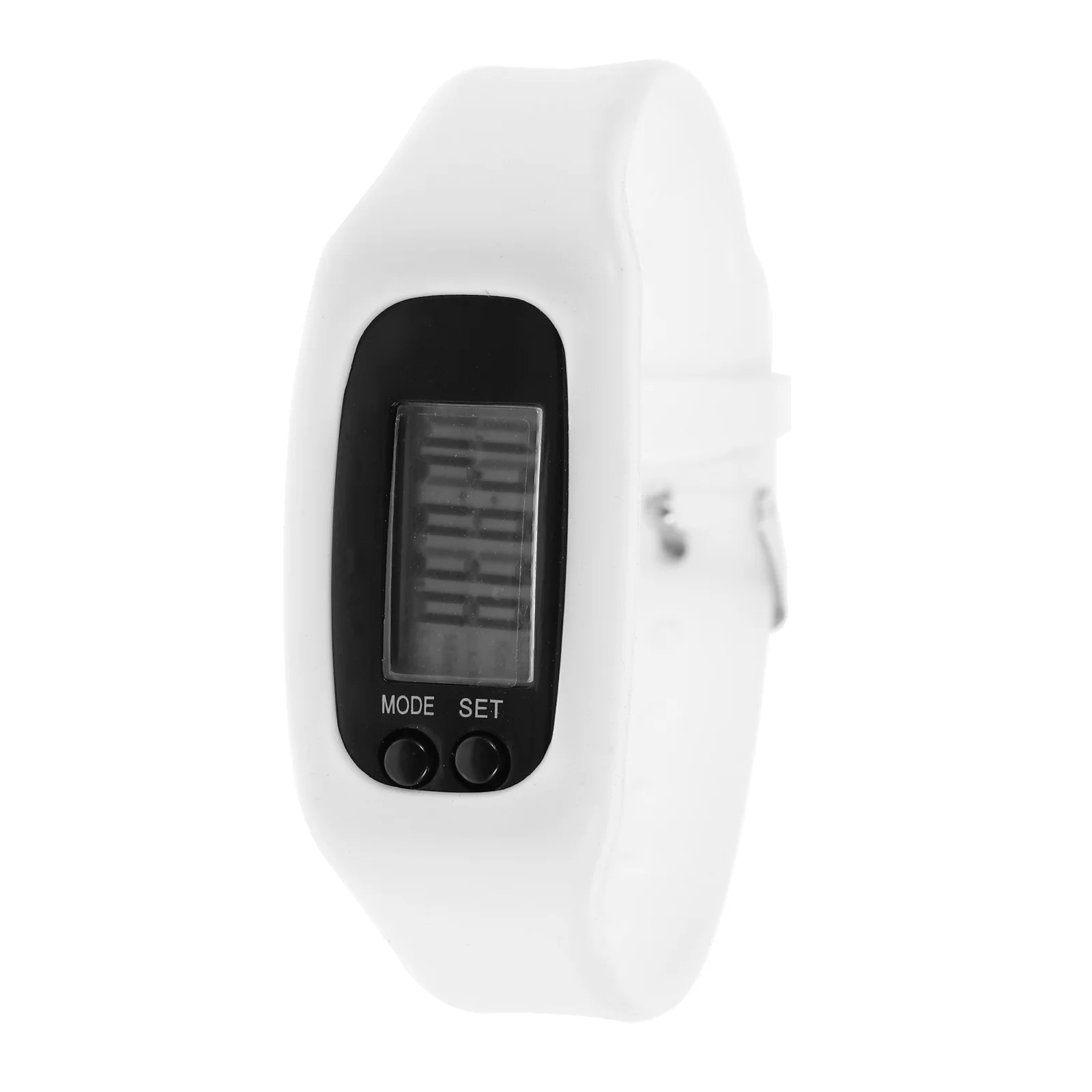 

Running Watch Wristband Stylish Pedometer White Silica Gel Step Counter for Walking Fitness Digital