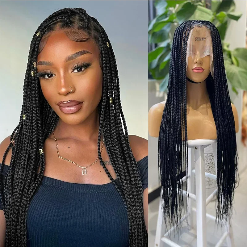 

Full Lace Triple Braided Wig Crochet Hair Braided Dirty Headgear Long Straight Hair Female Wig
