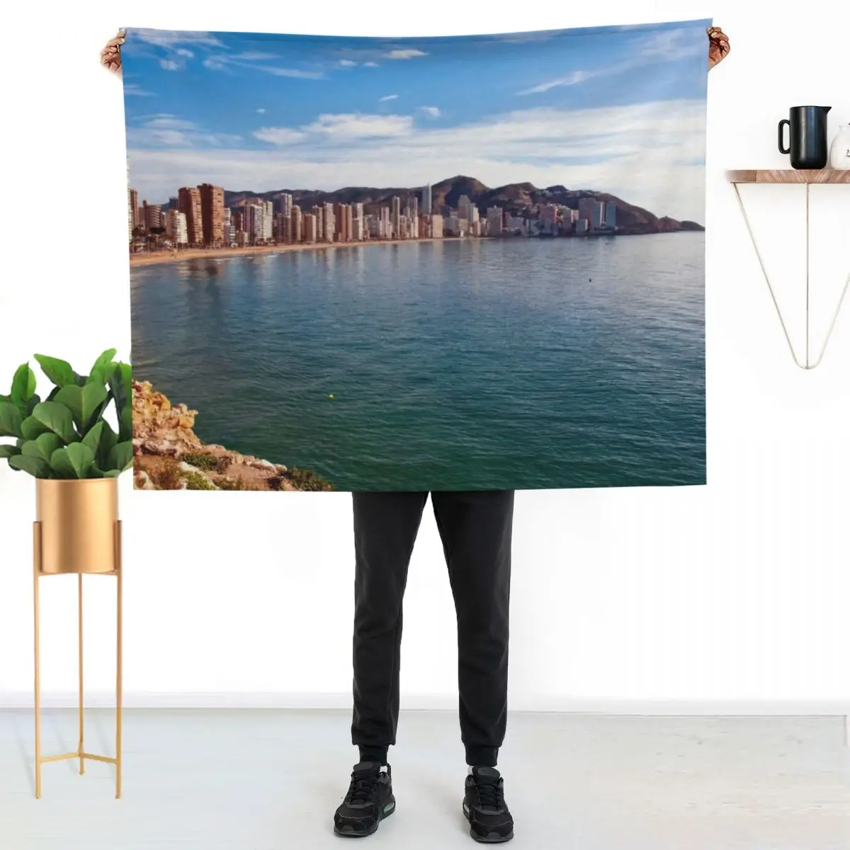 

Benidorm Levante Beach Mediterranean Coast Spain Throw Blanket Warm Napping Blanket for Office Couch Bed
