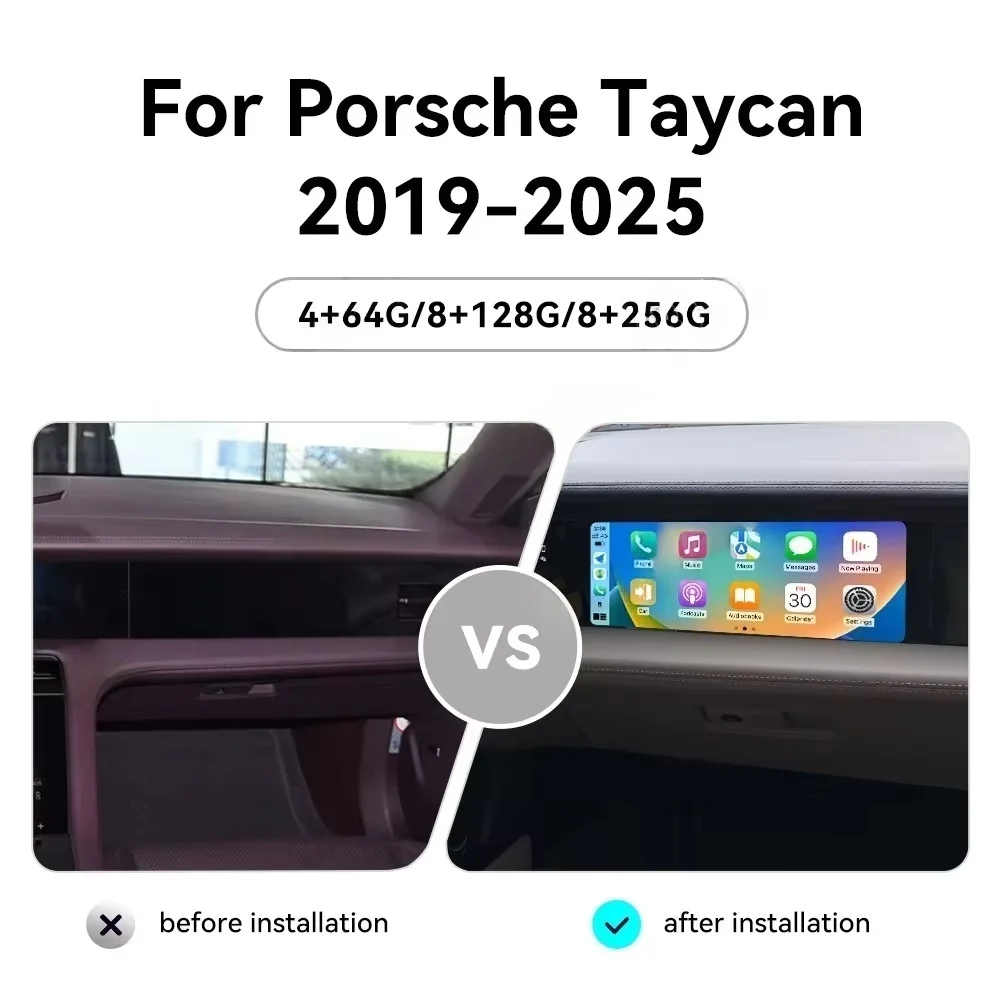 Android 13.0 GPS Navigation Carplay For Porsche Taycan 2019-2025 Car Radio Passenger Co-pilot Screen Multimedia Player Head Unit