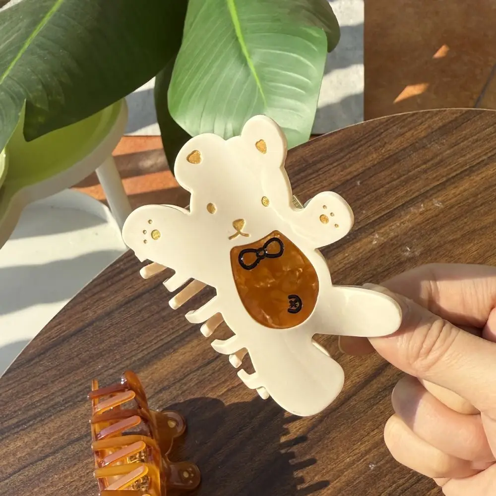 

Cute Korean Style Cartoon Bear Shark Clip Kawaii Bow Acetic Acid Carb Clip Creative Swwet Small Hair Claw Headdress