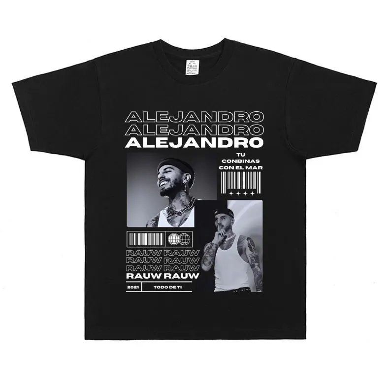 

Rauw Alejandro Todo De Ti Album Cover Graphic T Shirt Men Women Hip Hop Fashion Vintage Tshirt Male Cotton Oversized T-shirts