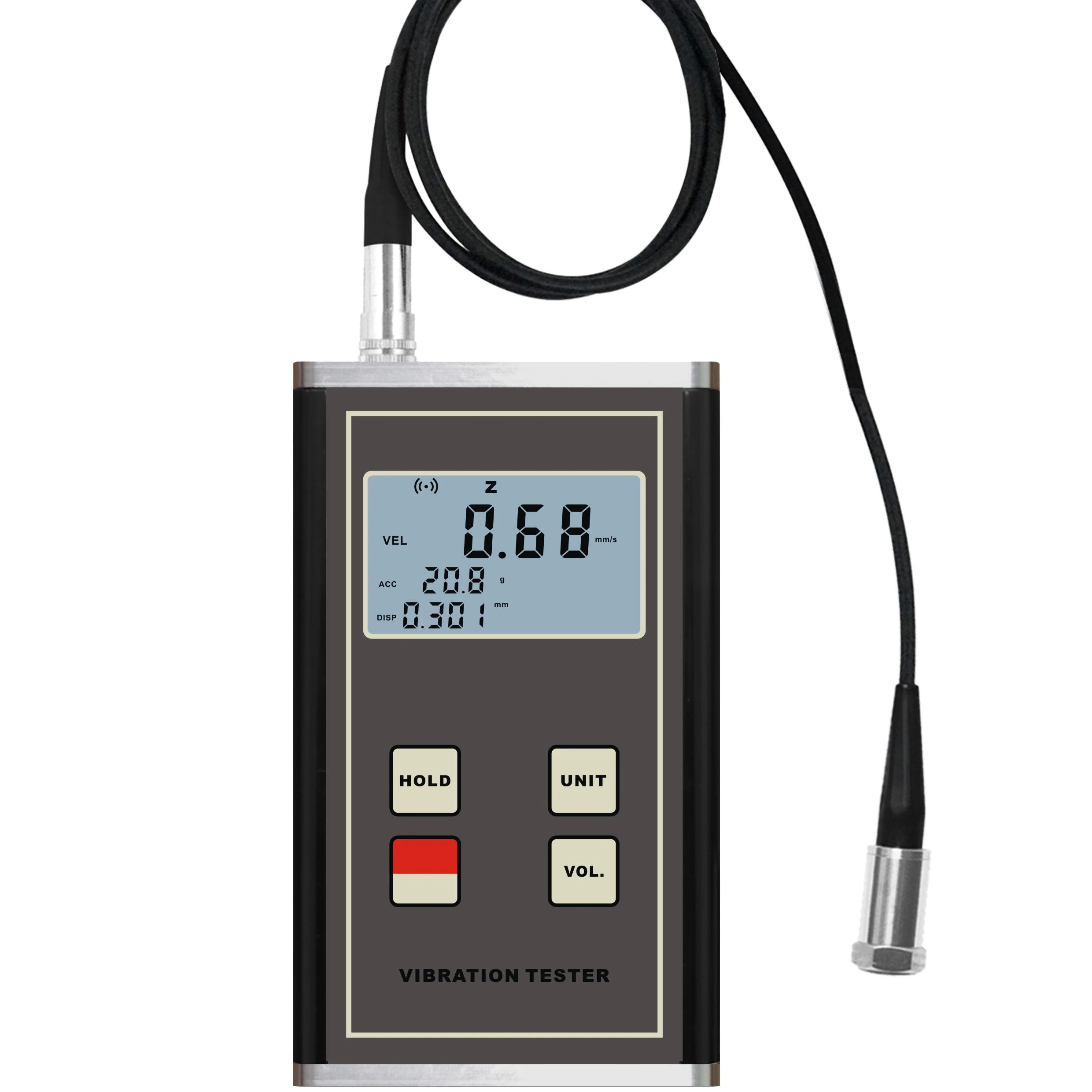 

Manufacturer Digital Vibration Meter Motor Vibration Tester for Acceleration/Velocity/Displacement VM-6370