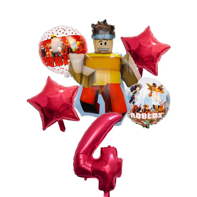 لعبة Roblox كرتونية محيطية إبداعية على شكل وجهين لتزيين حفلات أعياد الميلاد، مجموعة بالونات من الرقائق المعدنية، منتج ديكور