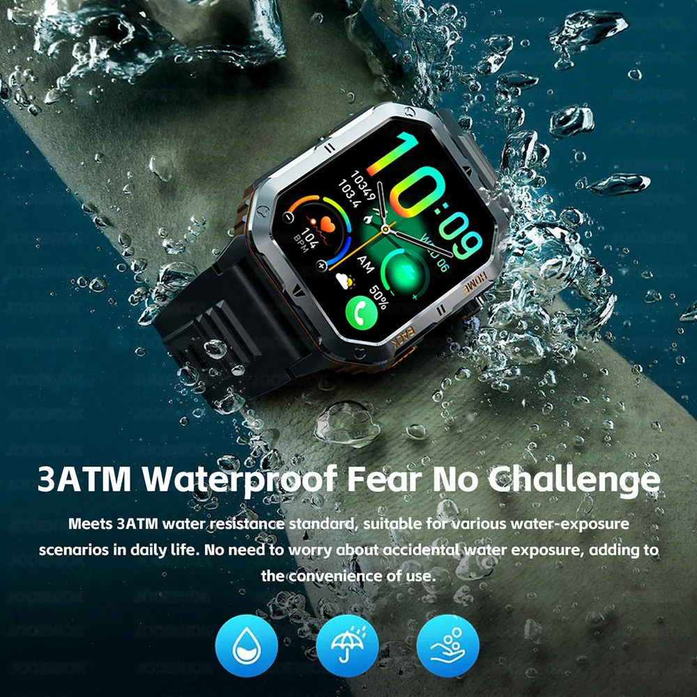 جديد 1000mAh بطارية الرياضة في الهواء الطلق ساعة ذكية 2.01 بوصة HD شاشة مصباح ليد جيب بلوتوث الحديث SmartWatches للرجال والنساء