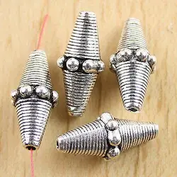 10pcs 21.5x10.2mm hole1.2mmTibetan Silver Taper Spacer beads H0564