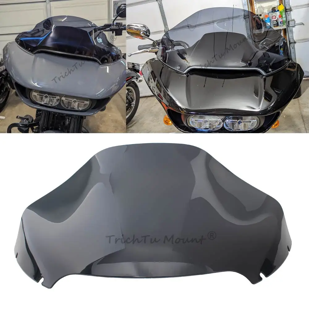 

13 Inch Grey Smoke Polycarbonate Motorcycle Windshield For Harley Road Glide 3 Fltrx Cvo Limited Special Ultra Models 2015-2025