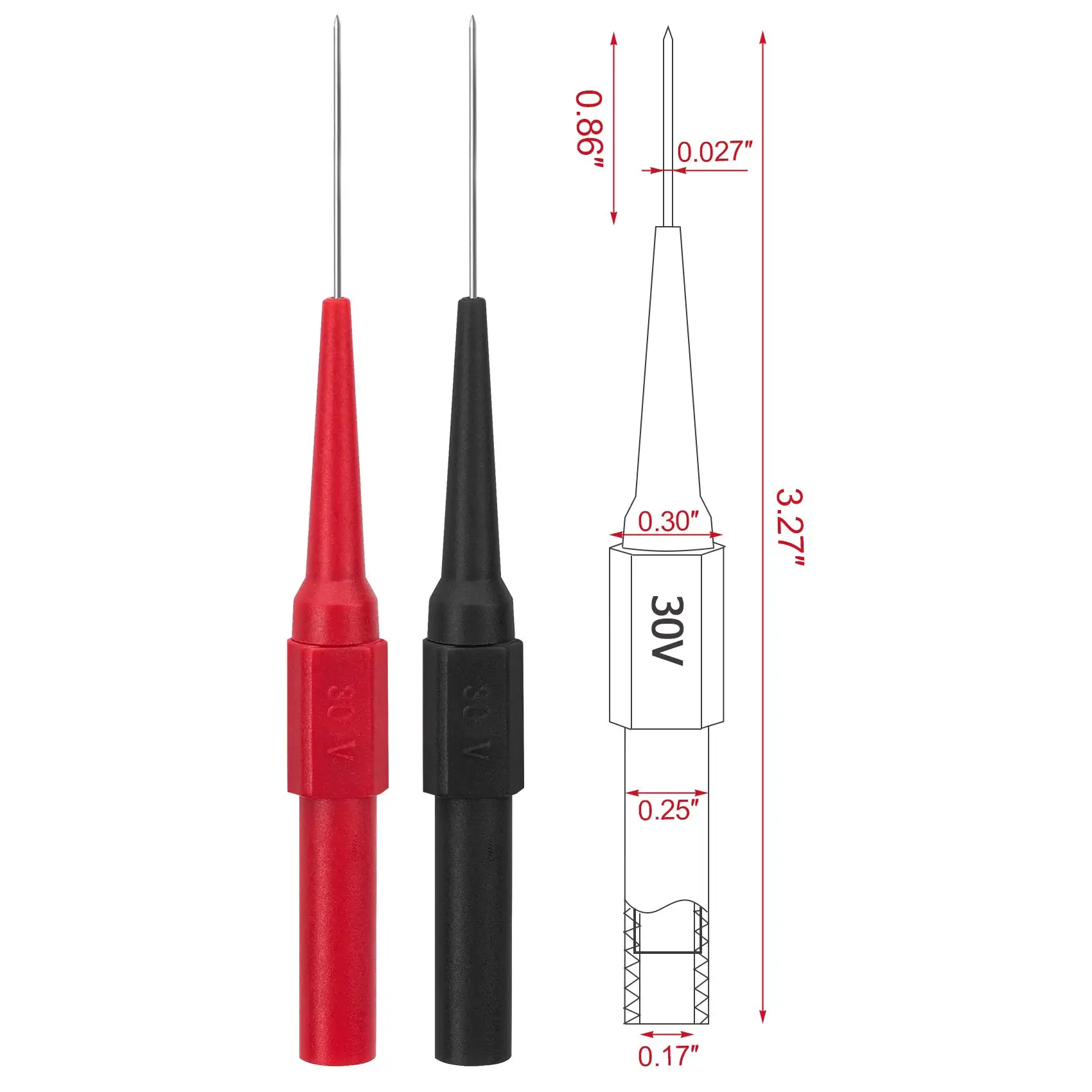 10Pcs 30V Diagnostic Tools Multimeter Test Lead Extention Back Piercing Needle Tip Probes Car Automotive Test Probe Kit 0.7MM image 3