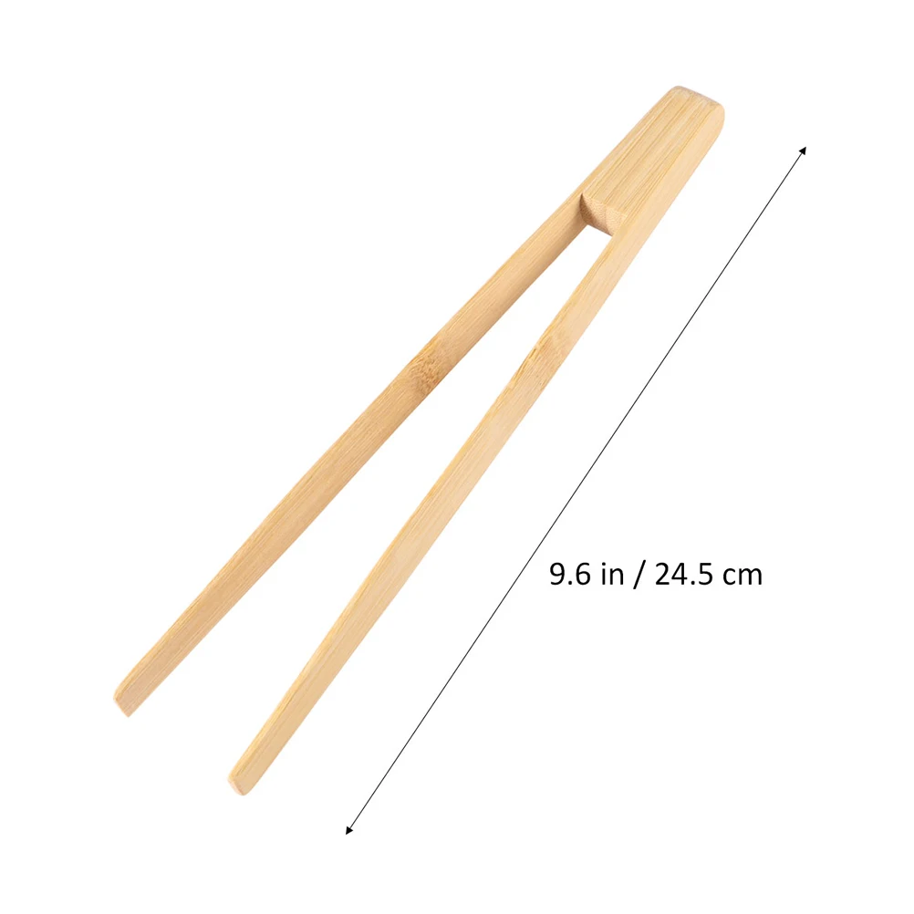 

2 Pcs Bamboo Kitchen Tongs for Baking Cooking Toaster Safe Non Toxic Heat Resistant Dishwasher Friendly Storage Saving Space