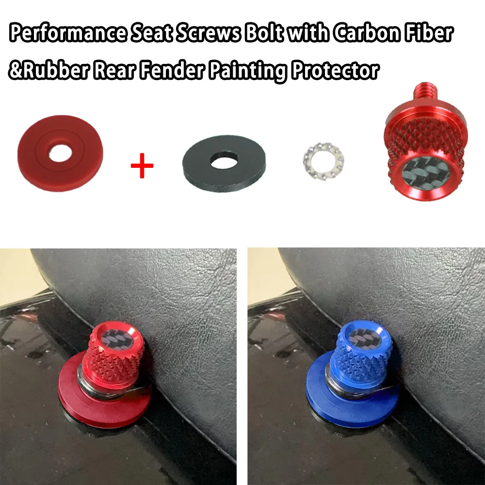 Motorcycle Accessories Colors Seat Rubber Washer Protector Universal&Carbon Fiber Pattern Aluminum Seat Screws for Harley Seats